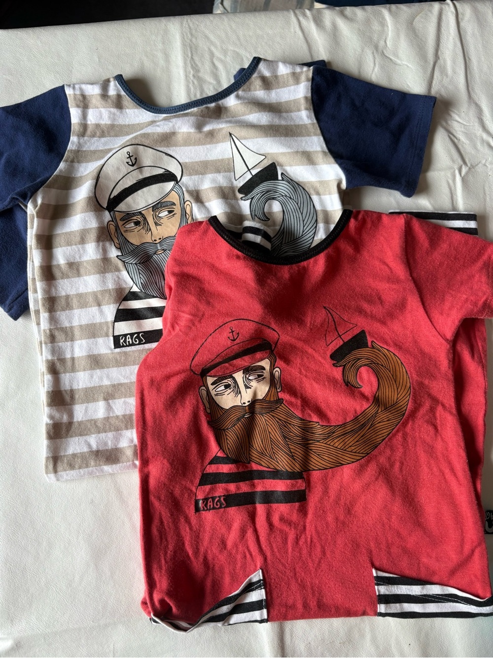Rags to raches short sleeve pirate romper, two rompers, 18-24m/2-3 years